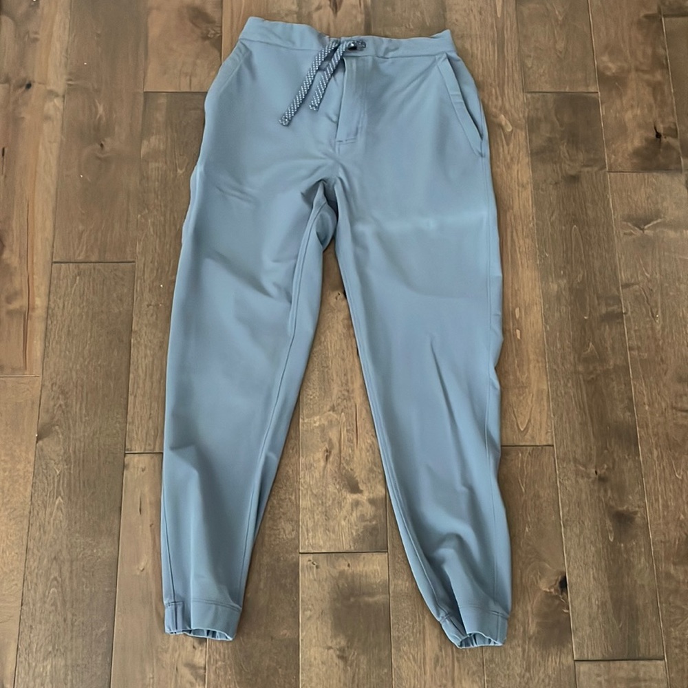 Men's Light Blue Jogger Pants - Casual Drawstring Tapered Fit